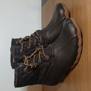 Sperry Black and Brown Duck Boots